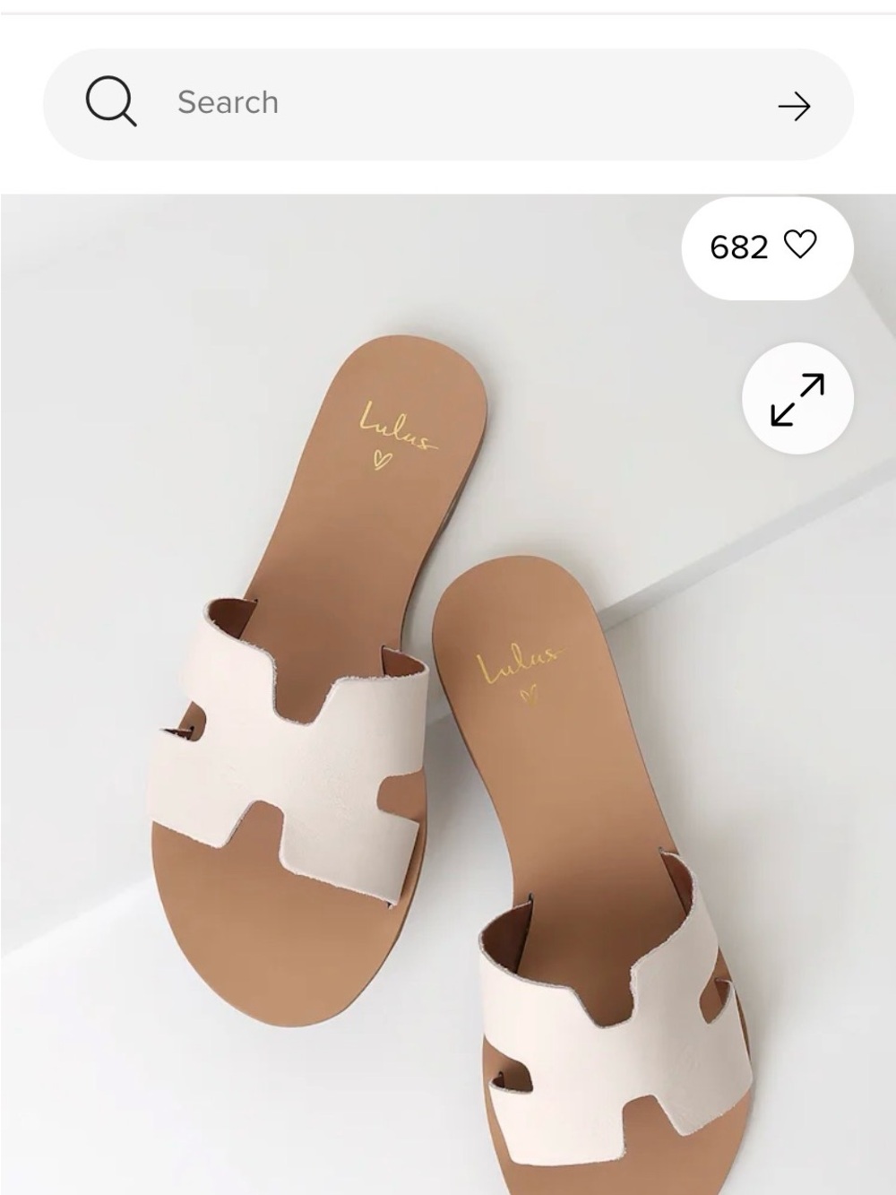 Lulu's Nude Leather Slide Sandals - Picture 2 of 10